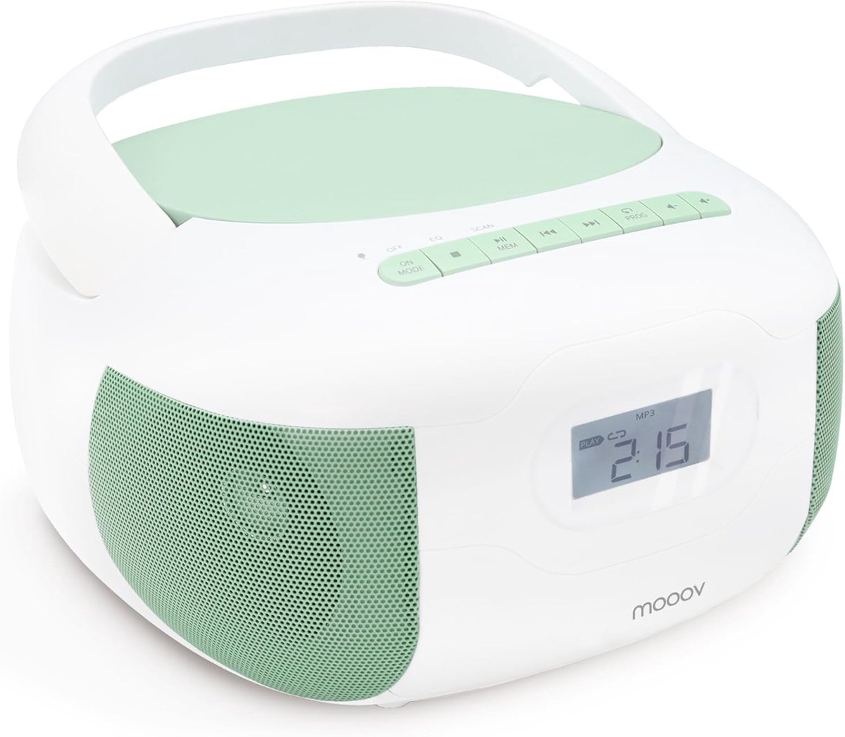 SnelShoppen - Draagbare CD-speler met FM-radio, Bluetooth Boombox, Stereo, MP3-ingang, USB-ingang, AUX-in, Micro-SD, Hoofdtelefoonaansluiting, LCD-dis
