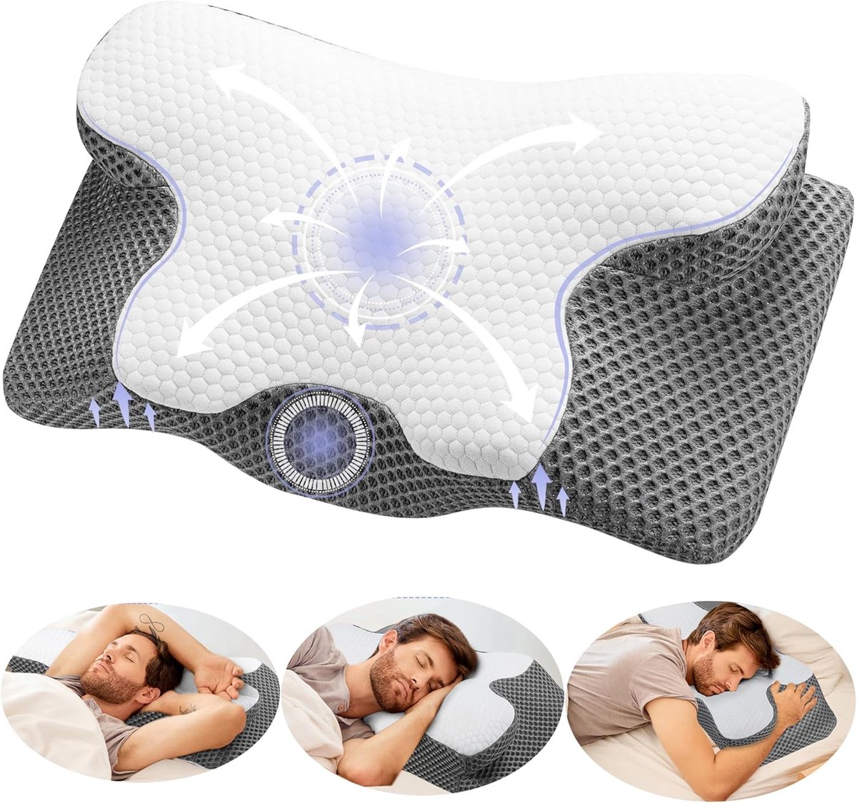 Thijox - Ergonomisch Cervicaal Kussen 60x34cm - Contour Memory Foam Kussens - Orthopedisch Neksteunkussen voor Zij-, Rug- en Buikslapers - Ideaal voor