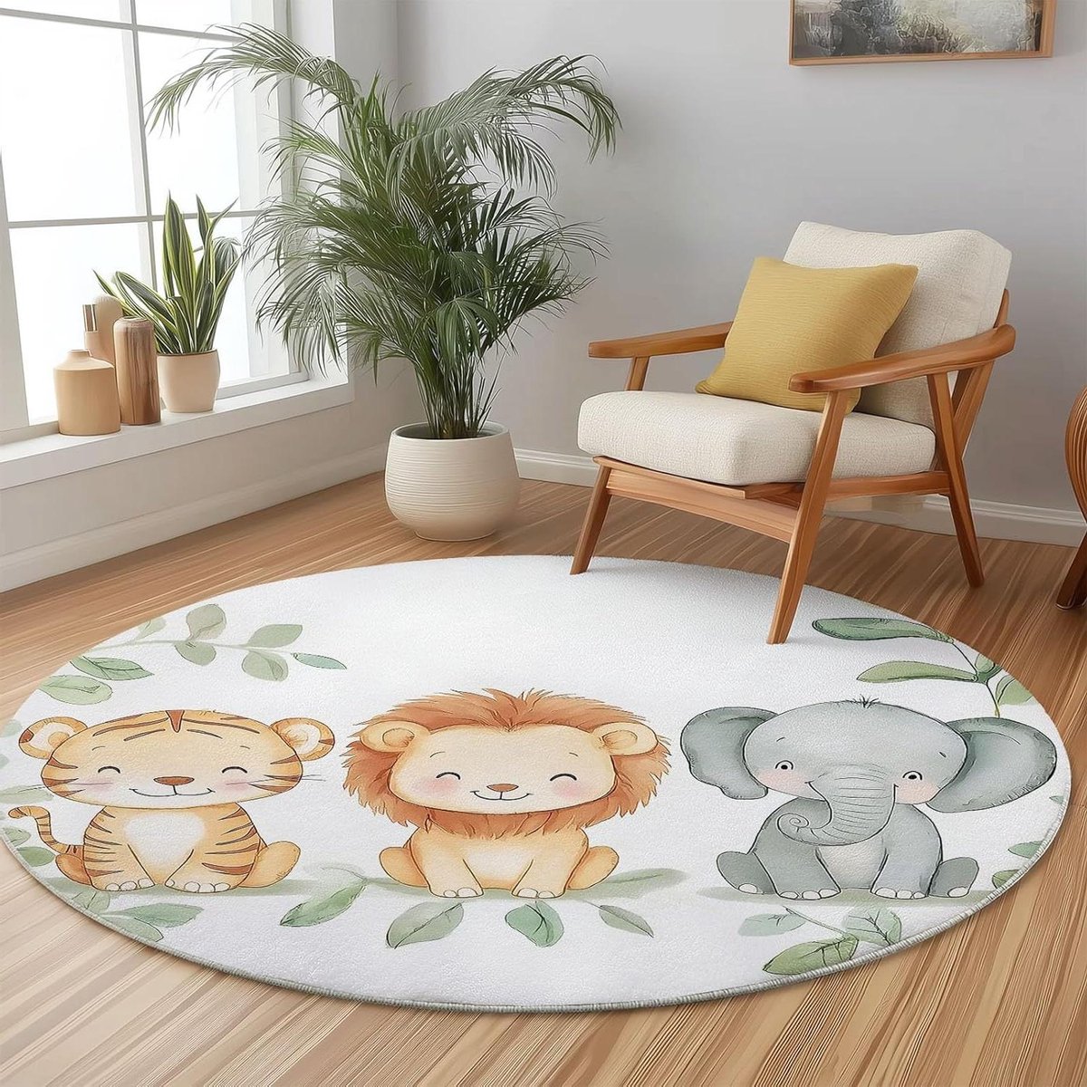 Rond Vloerkleed - Zacht Tapijt - Woonkamer Decoratie - Antislip Onderlaag - 160 cm Diamete