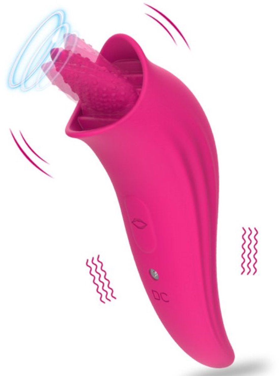 G-spot dildo orale massager volwassen speelgoed tonglikken clitorisvibrator voor vrouwen