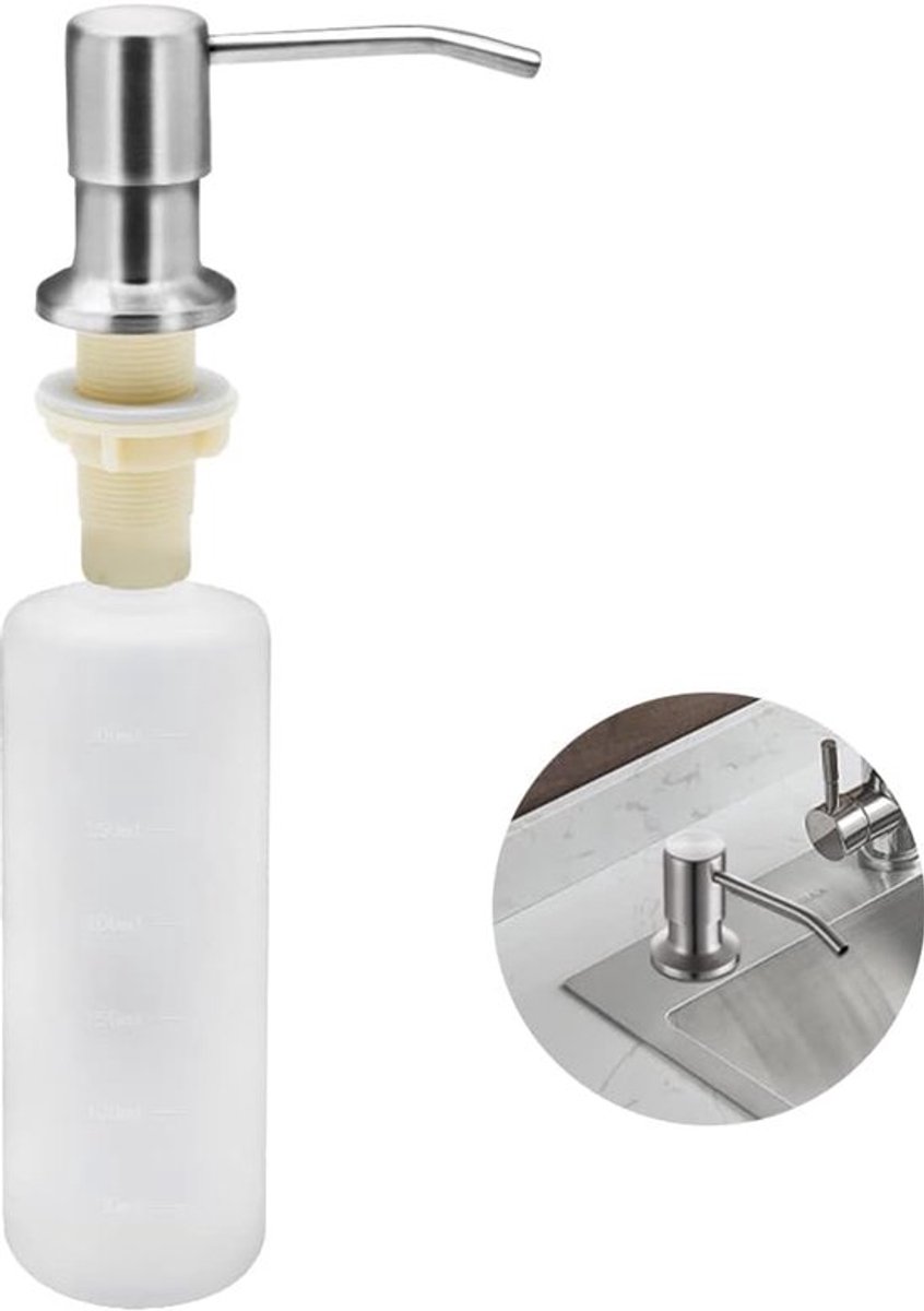 Zeepdispenser voor Keuken - Roestvrij Staal - 350 ml - Inbouw