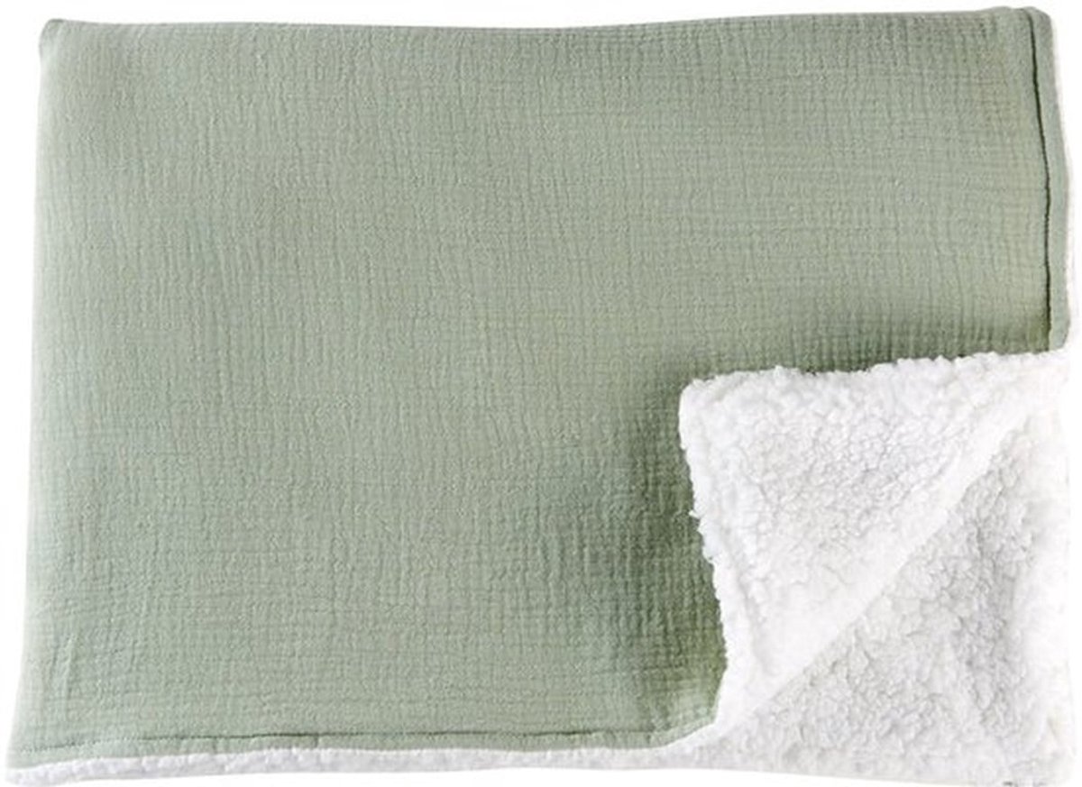 Babydeken van katoengaren, dikke pluche, pasgeboren deken, 75*100cm, lichtgroen, babydeken, huidvriendelijke inbakerdeken, herfst en winter, universele deken