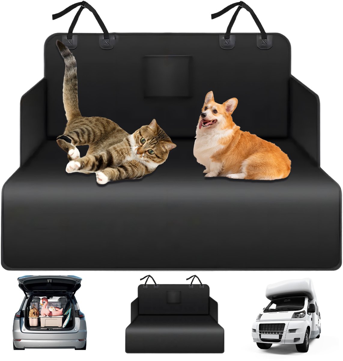 Huisdierkussen - Auto Huisdierkussen - Universeel Achterbank Beschermer - Krasbestendig & Waterdicht - Beschermt Tegen Haren & Vlekken - Eenvoudig te Installeren & Reinigen - voor honden en katten