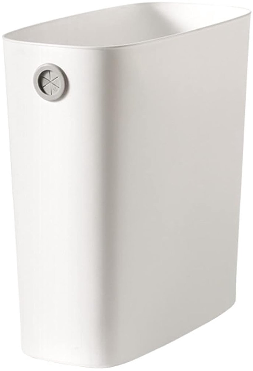 SnelShoppen - Waste Dustbin 10 Litre, Badkamerafvalbak Zonder Deksel, Huishoudelijke Prullenbak voor Slaapkamer, Woonkamer, Keuken, Warm Groen/Wit