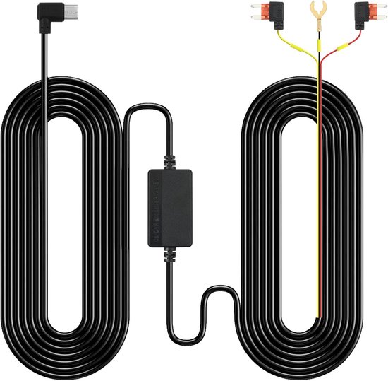 SnelShoppen - Dashcam Hardwire Kit USB-C – 12V-24V naar 5V/2.5A Mini Fuse Tap met Laag Spanning Beveiliging, 3-Core Type-C Kabel voor Parkeermodus en