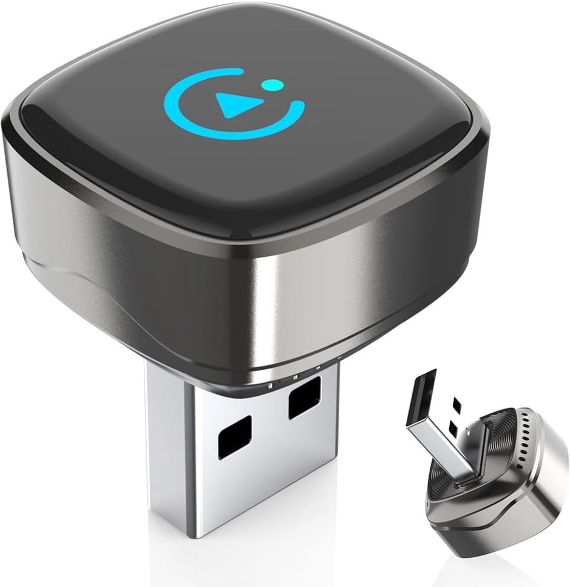 SnelShoppen - Wireless CarPlay Adapter Mini USB-C Dongle voor Auto - Plug & Play - 5.8GHz WiFi & Bluetooth 5.3 - Snelle Verbinding in 10s - Compatibel