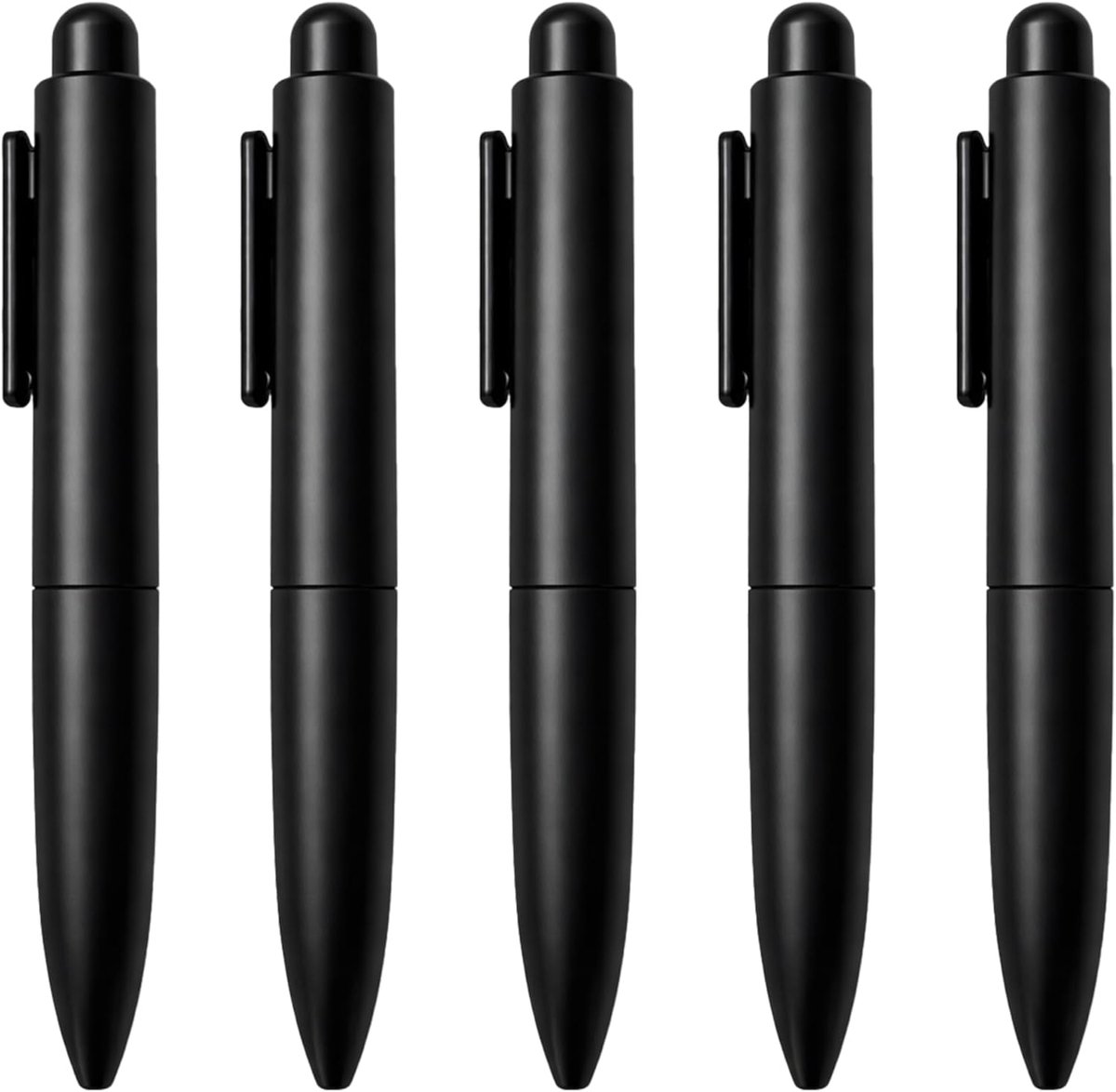 Thijox - 5 stuks mini-balpennen, gelpennen zwart 0,5 mm zwarte inkt met drukknopontwerp, ideaal voor school, kantoor en dagelijks schrijven
