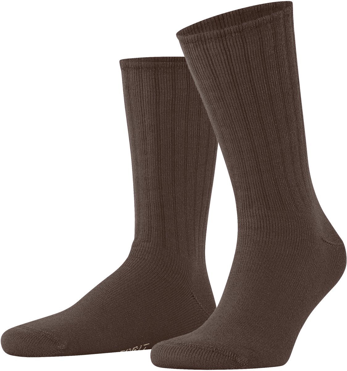 Esprit Rib Boot eenkleurig katoen sokken heren bruin - maat 43-46