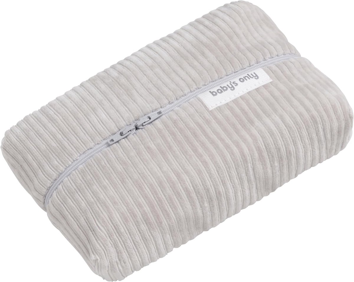 SnelShoppen - Baby Wipes Cover Sense Pebble Grey - Stylish Opbergzak voor Natdoekjes en Luierdoekjes met Rits - Perfect voor Verschoontafel en Luierta