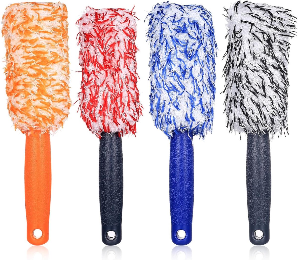 SnelShoppen - 4 Pcs Microfiber Velgenborstel voor Auto Aluminium Velgen en Banden Schoonmaak | Zachte Microvezel Wasborstel, Geschikt voor Alle Voertu