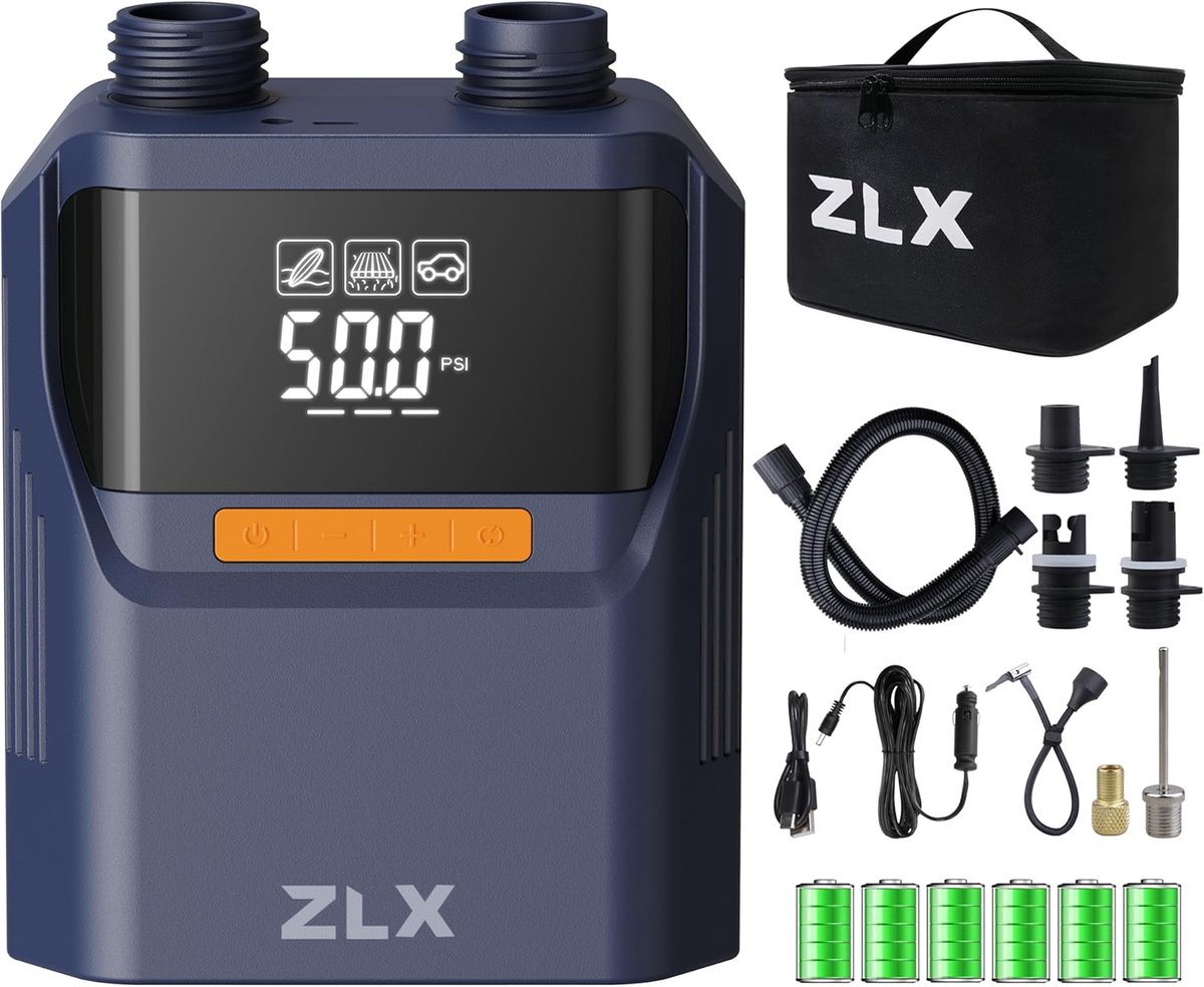 SnelShoppen - Elektrische Luchtpomp 50PSI - Oplaadbare SUP Pomp met Batterij - High-Pressure Inflatie & Deflatie - Voor Opblaasbare Paddle Boards, Kay