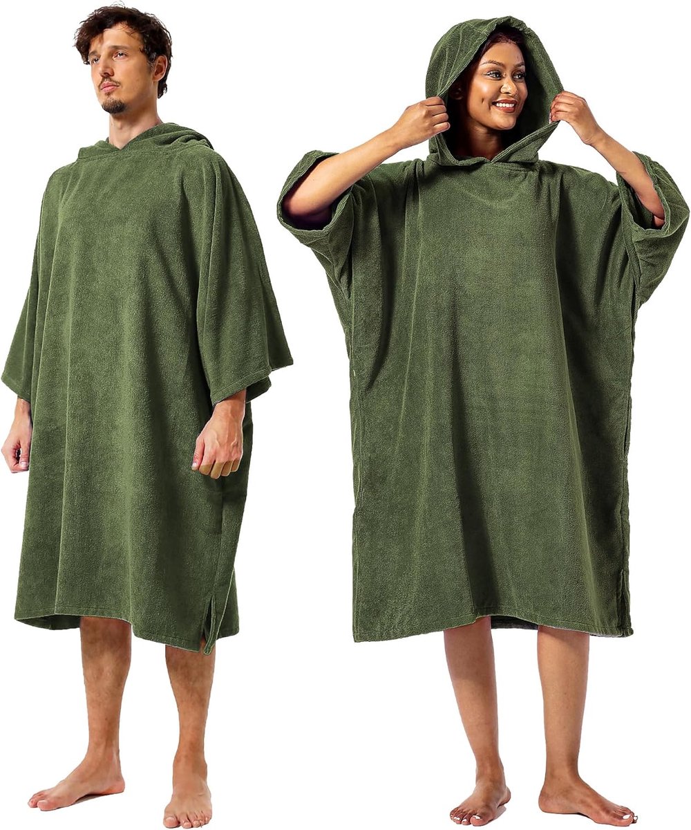 SnelShoppen - Verander Poncho Badjas met Capuchon | Eenmaat Past Voor Allen | Ideaal voor Strand, Zwembad, Camping, en Feestjes | Comfortabel en Priva