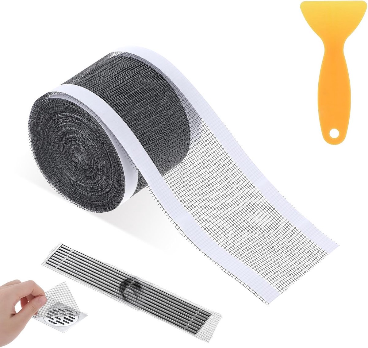 SnelShoppen - Disposable Drain Hair Catcher 100mm x 10m - Zelfklevende Douche Afvoerfilter - Scheermesje voor Haar - Verwijderbare Haarstrainer - PVC