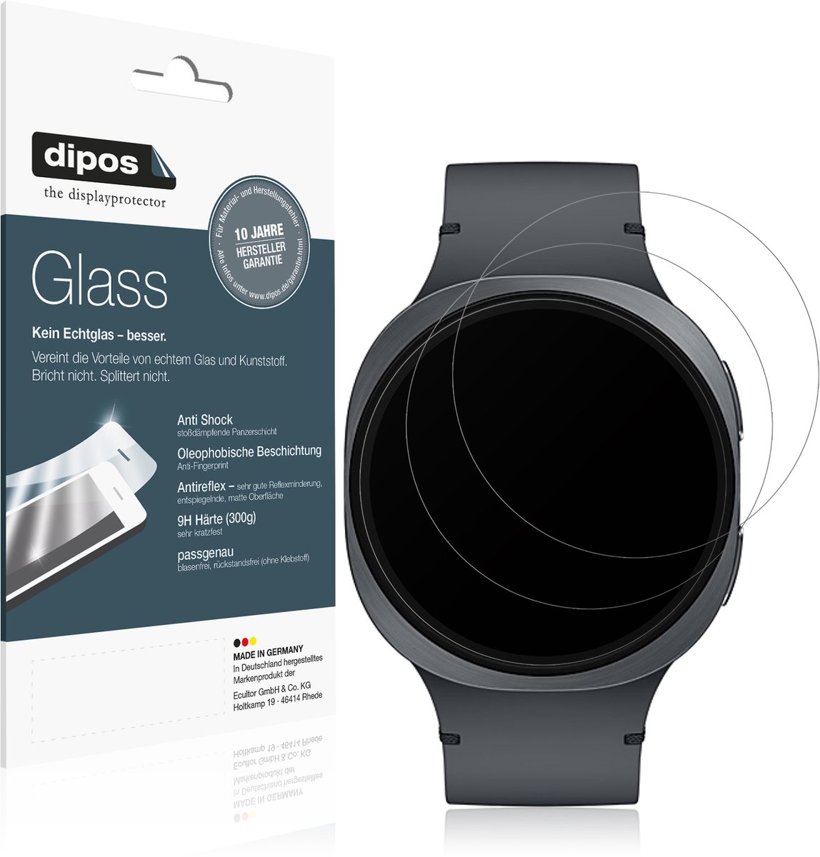 dipos – 2x Matte Pantserfolie geschikt voor Samsung Galaxy Watch8 40mm | 9H Screenprotector