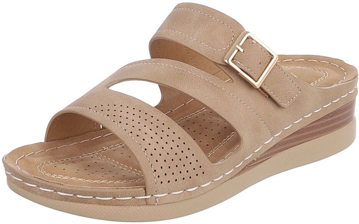 Sandalen met gesp en sleehak - dames Mt:41