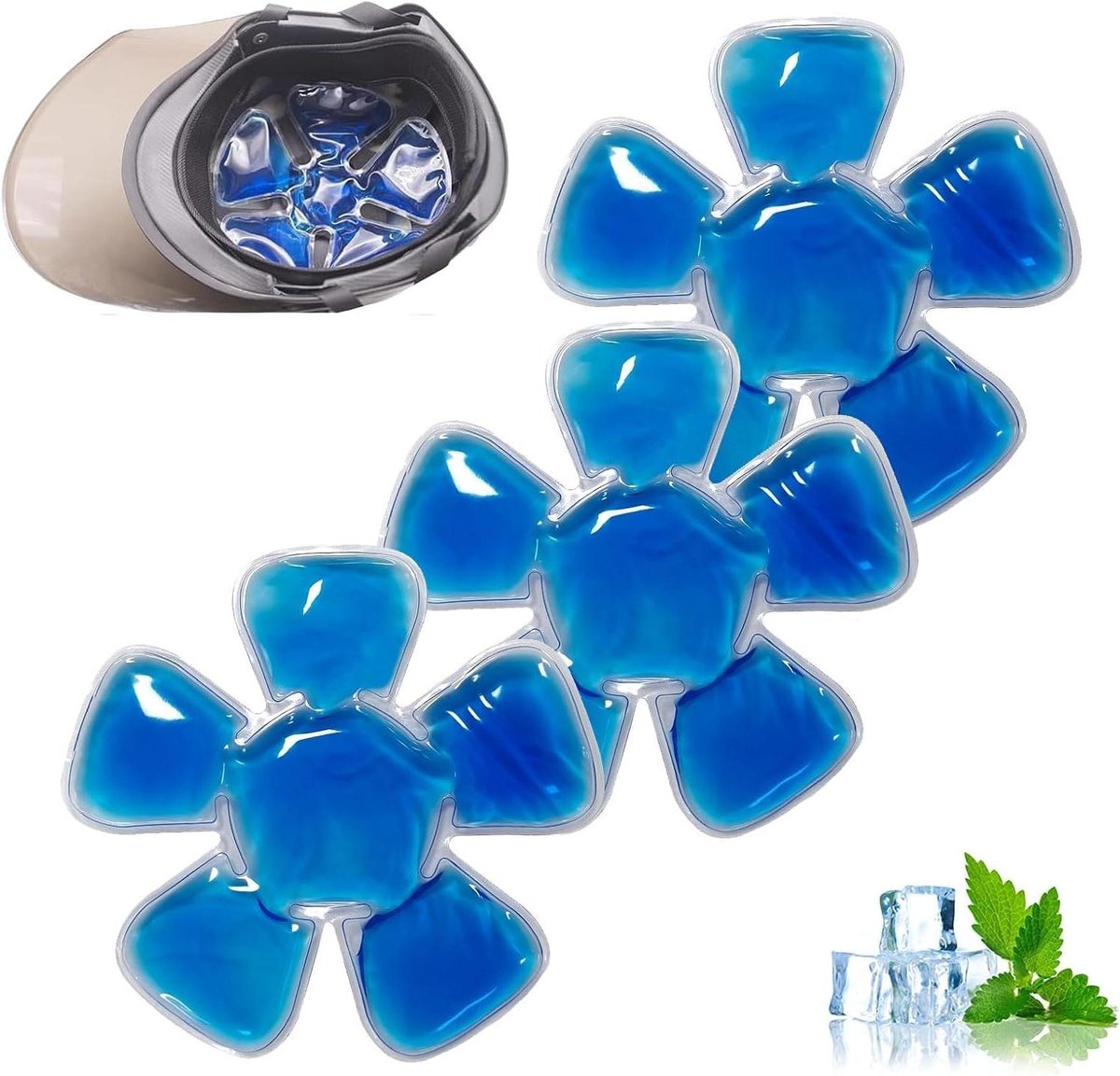 Hoofd Ijspak - Herbruikbaar Koelpad - Zomerse Koelte - Snel Absorberend - 18cm Diameter - Blauw