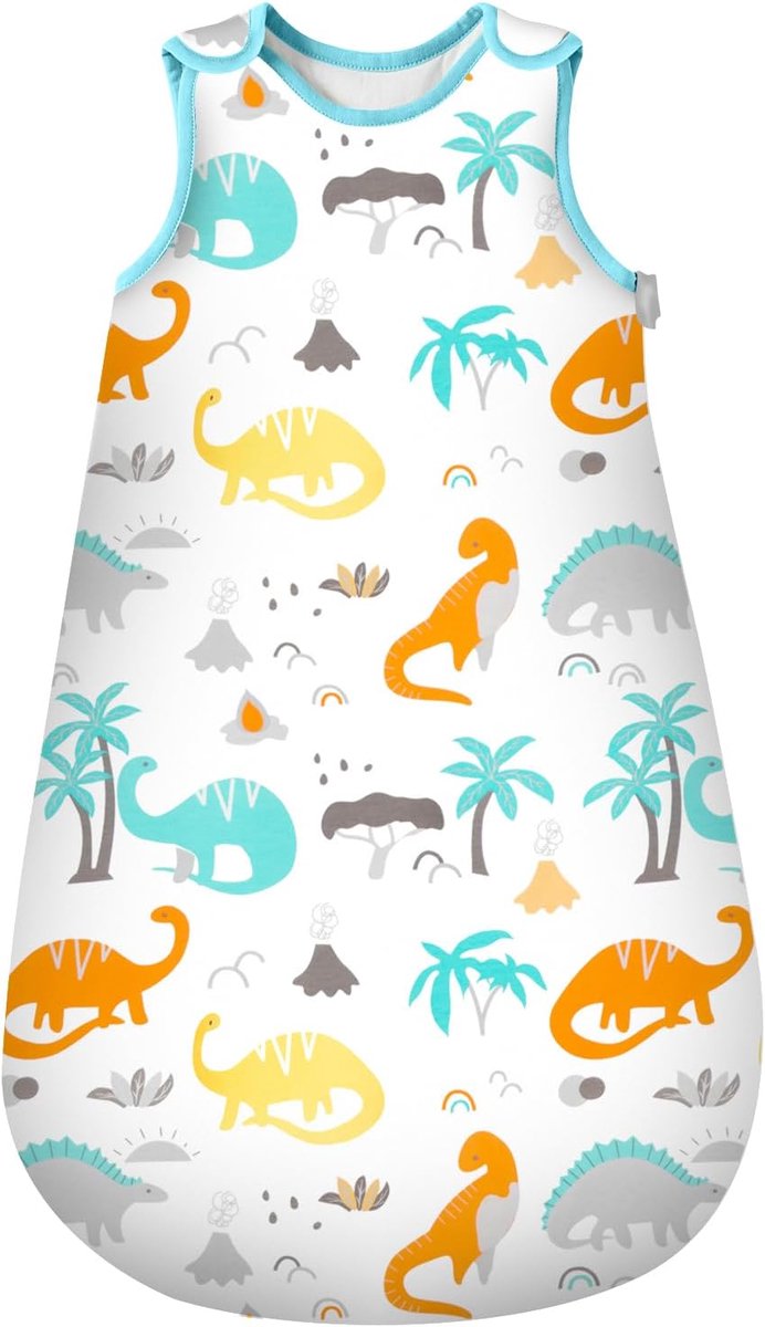SnelShoppen - Baby Slaapzak Winter, Kinderen Slaapzak 2.5 Tog, 100% Katoen, Diverse Maten van Geboorte tot 24 Maanden, Dino Print, XL (18-24 Maanden)