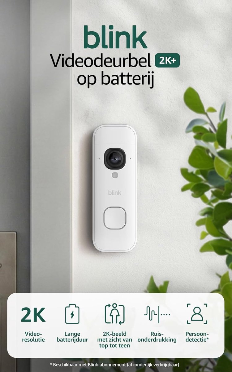 SnelShoppen - Draadloze Deurbel 2K+ met Hoofd-tot-Tenen Weergave | Verbeterde Audio | Lange Batterijduur | Eenvoudige Installatie | Inclusief Sync Mod