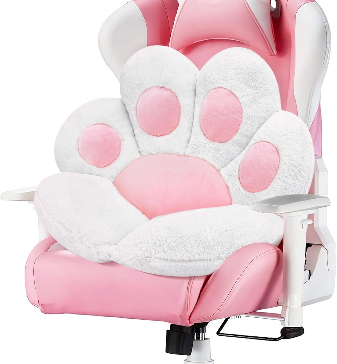Thijox - MOONBEEKI Kat Poot Kussen Pluche Gezellig 28" x 24" Kawaii Stoelkussen voor Gamerstoel, Eetkamer, Slaapkamer, Decoratie en Gift voor Meisjes