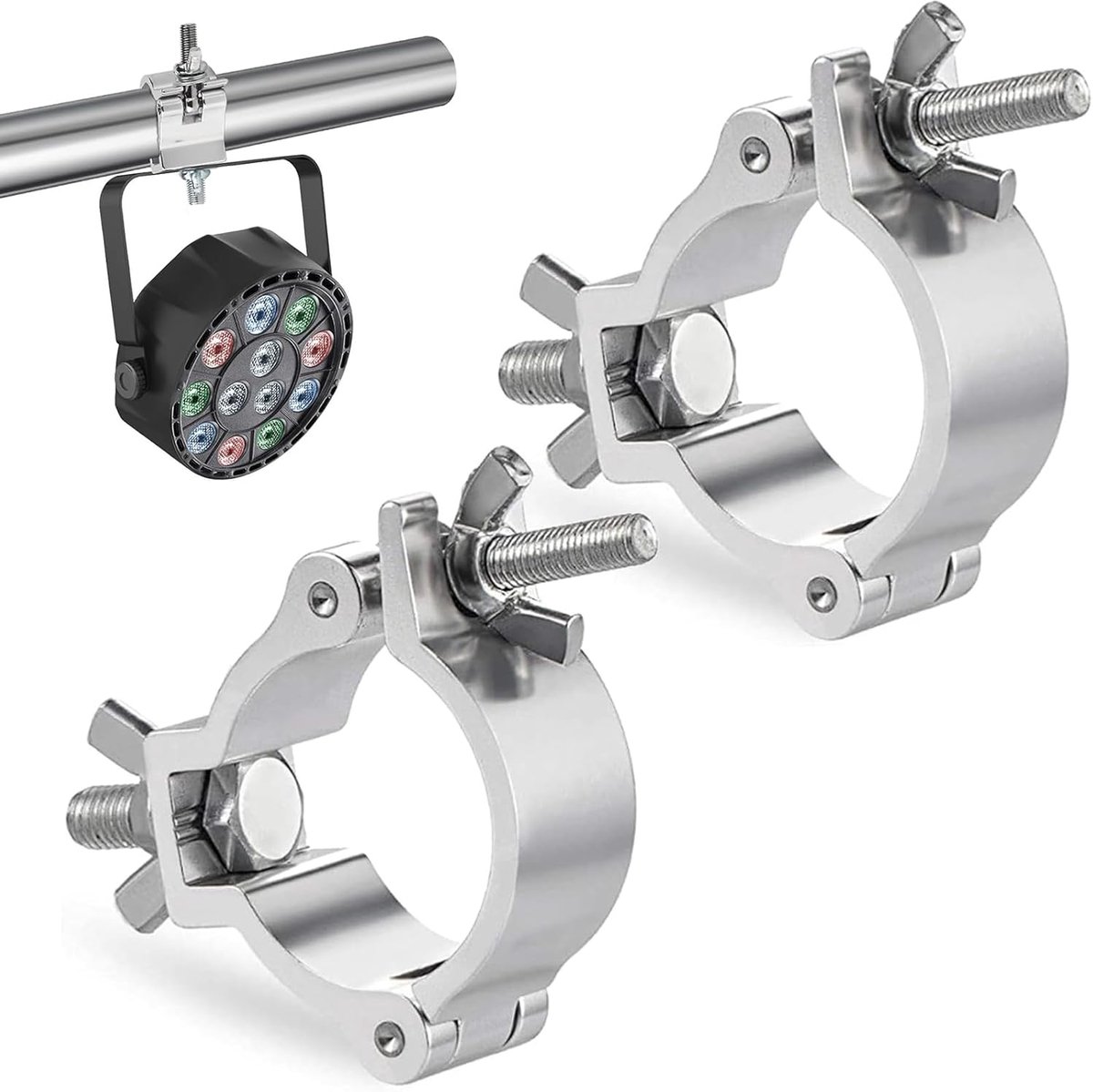 SnelShoppen - 25-30mm Stage Lighting Clamp 2x Licht Grille Klemmen, Truss Klem voor Verlichting, Aluminium, 100 kg Belastbaarheid, Ideaal voor Feesten