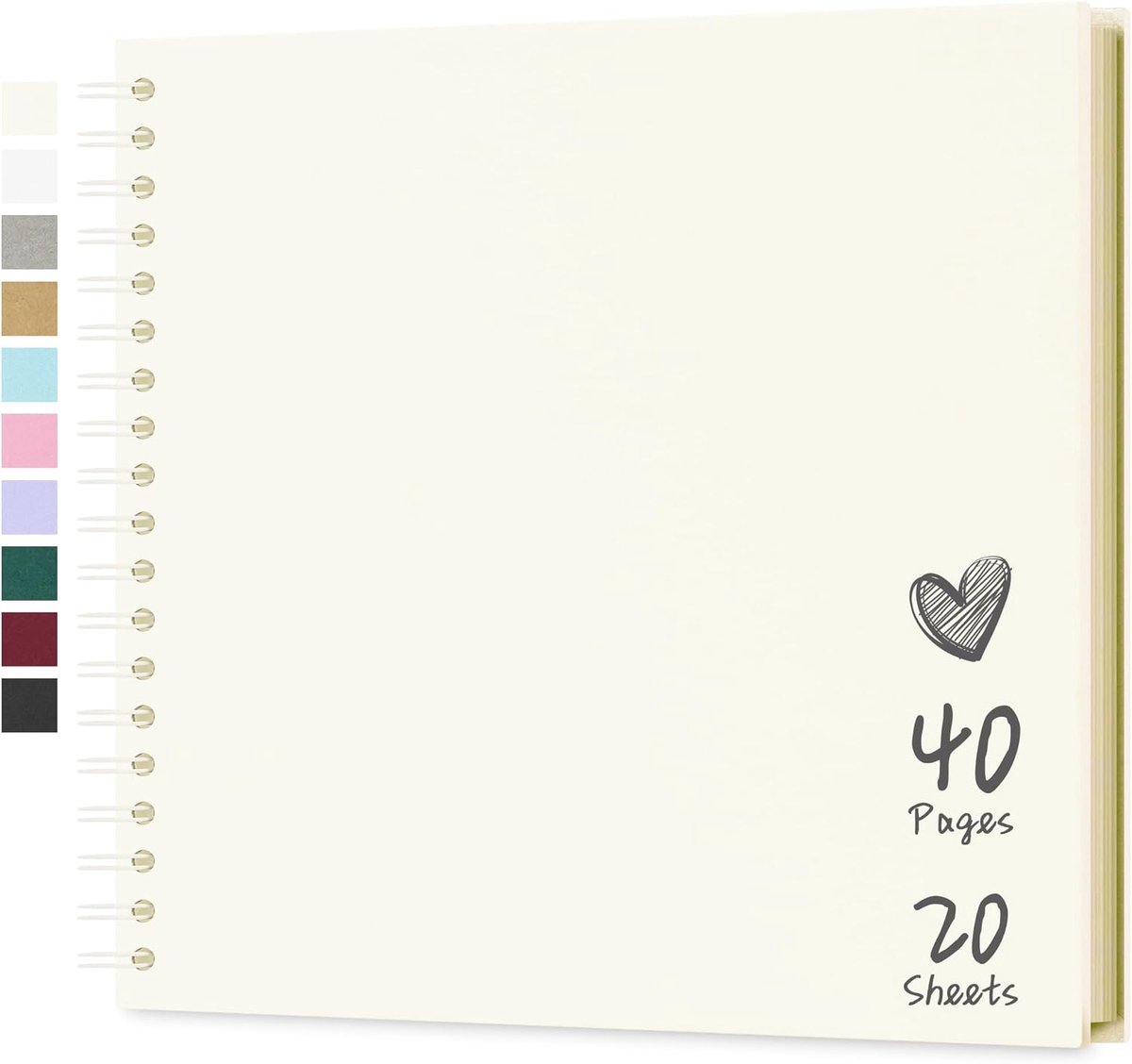 SnelShoppen - Photo Album Scrapbook 10x10 Inch, 40 Pagina's, DIY Scrapbook met Hard Kraft Papier, Beige Baby Herinneringen Boek voor Familie, Verjaard