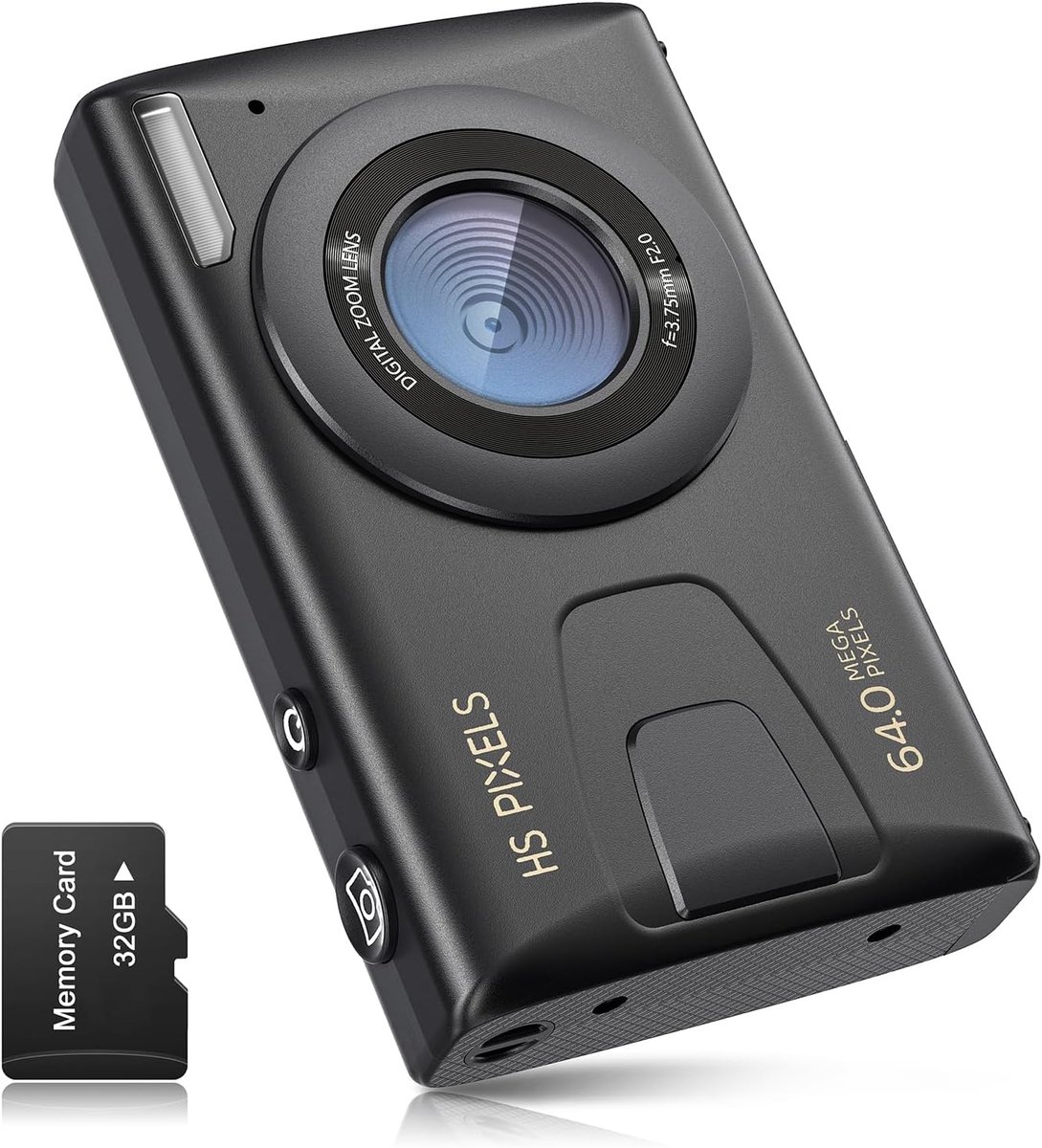 SnelShoppen - Digitale Camera 64MP 1080P FHD met 3.0 Inch Scherm, 18x Digitale Zoom, Compact en Draagbaar met 32GB TF Kaart en USB Kabel voor Beginner