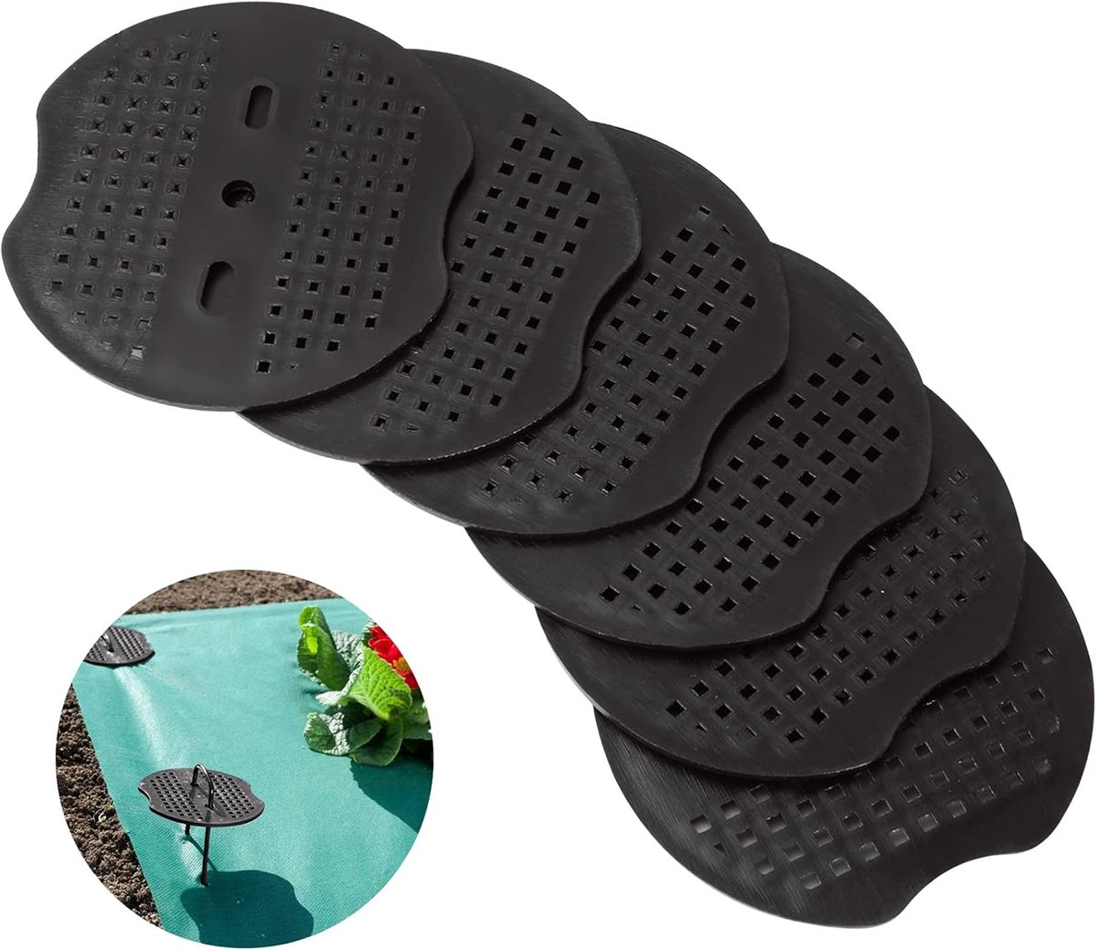 SnelShoppen - 200 Stuks Buffer Discs voor Grondankers - Kunststof Onderlegschijven voor het Bevestigen van Grondankers, Tuin, Veld, Tent, Netten en He