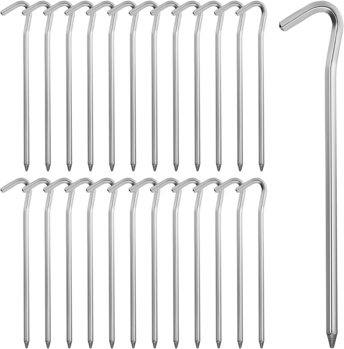 SnelShoppen - 25 Tuin Haringen - Metalen Tent Pegs voor Kamperen, Hiking en Buitenactiviteiten - Duurzaam en Roestbestendig Aluminium