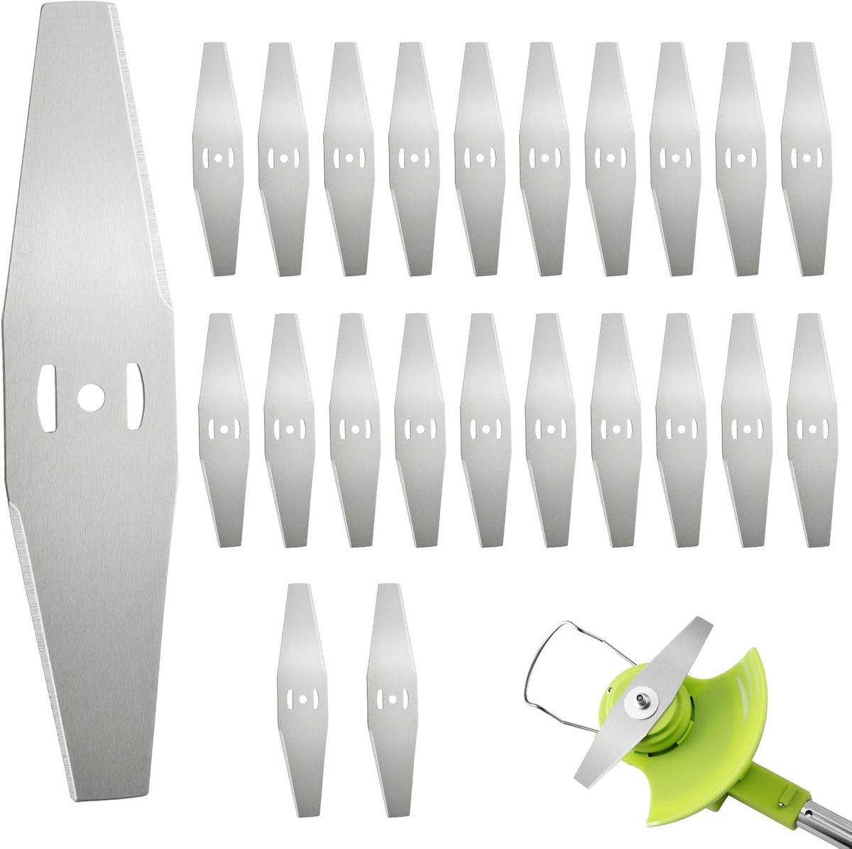 SnelShoppen - Pack van 22 Metalen Vervangbladen voor Grastrimmer, Duurzame Gras Trimmer, Sterke Snijbladen, Robuuste Accessoires voor 24V Tuinapparatu