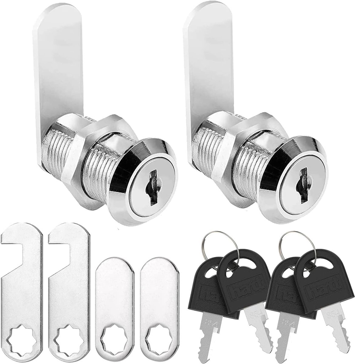 SnelShoppen - 2x 25mm Beveiligingsbrievenbus Slot, Mailbox Slot, Kast Lade Cam Lock, Gereedschapskist Deurslot met Sleutels, Roestvrij en Corrosiebest
