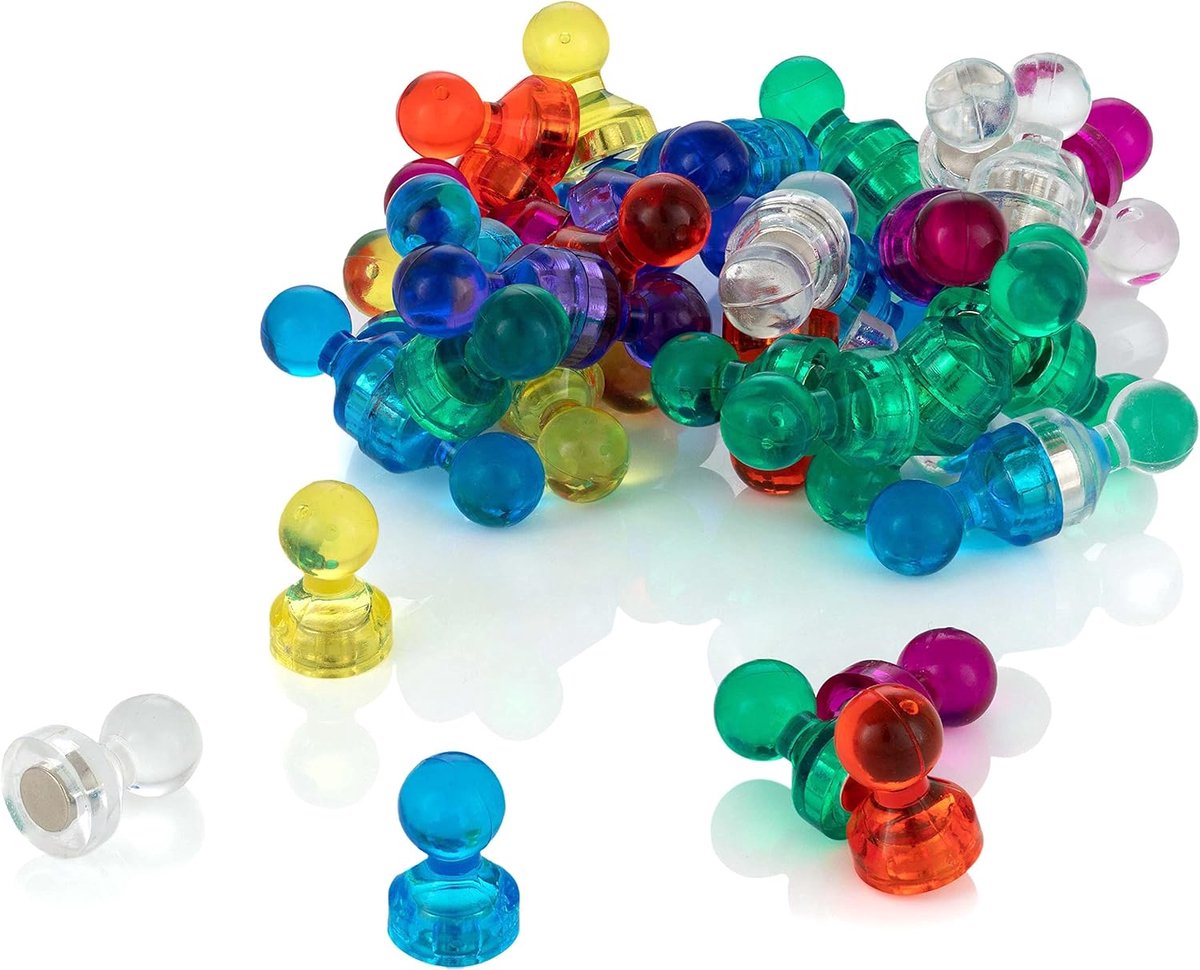 SnelShoppen - Kleurige Conische Magneten voor Whiteboard & Koelkast, 50x Neodymium Magneten 11mm, Sterke Houdkracht, Ideaal voor Kantoor & Presentatie