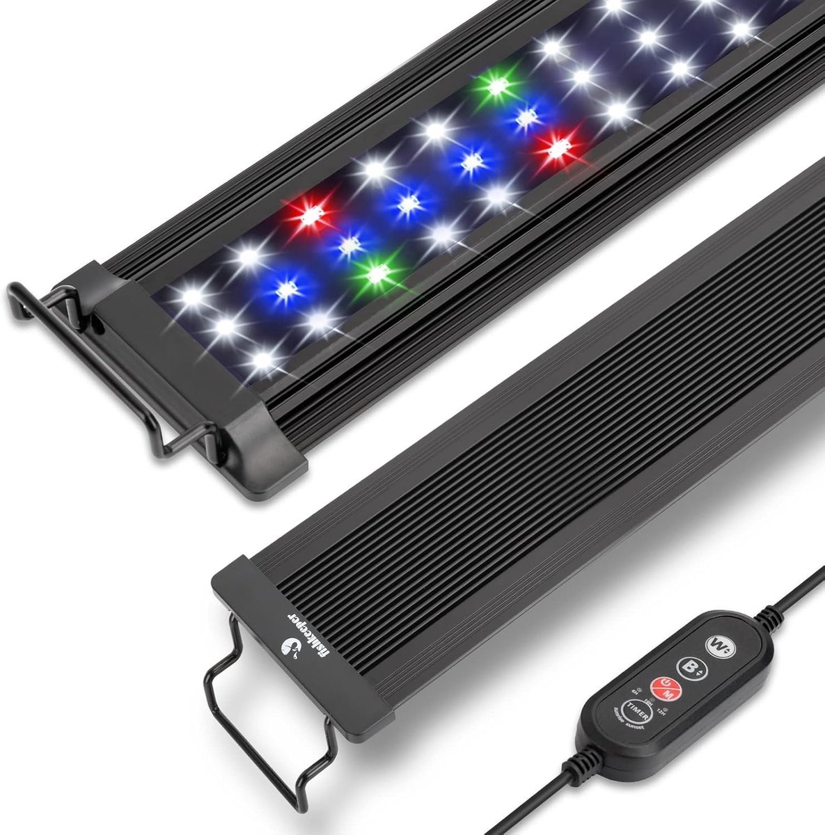 SnelShoppen - Aquariumverlichting Volledig Spectrum 22W met 10 Instelbare Helderheidsniveaus en Intrekbare Standaard voor Aquaria 45-60 cm - 24/7 Verl