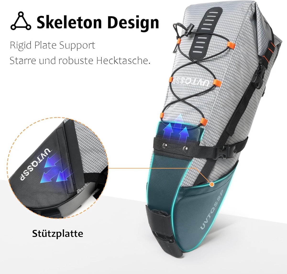 SnelShoppen - Fietszadeltas 10 Liter 100% Waterdicht TPU Weefsel voor Mountainbikes en Racefietsen - Ideaal voor Outdoor Avonturen, Fietstochten en Ca