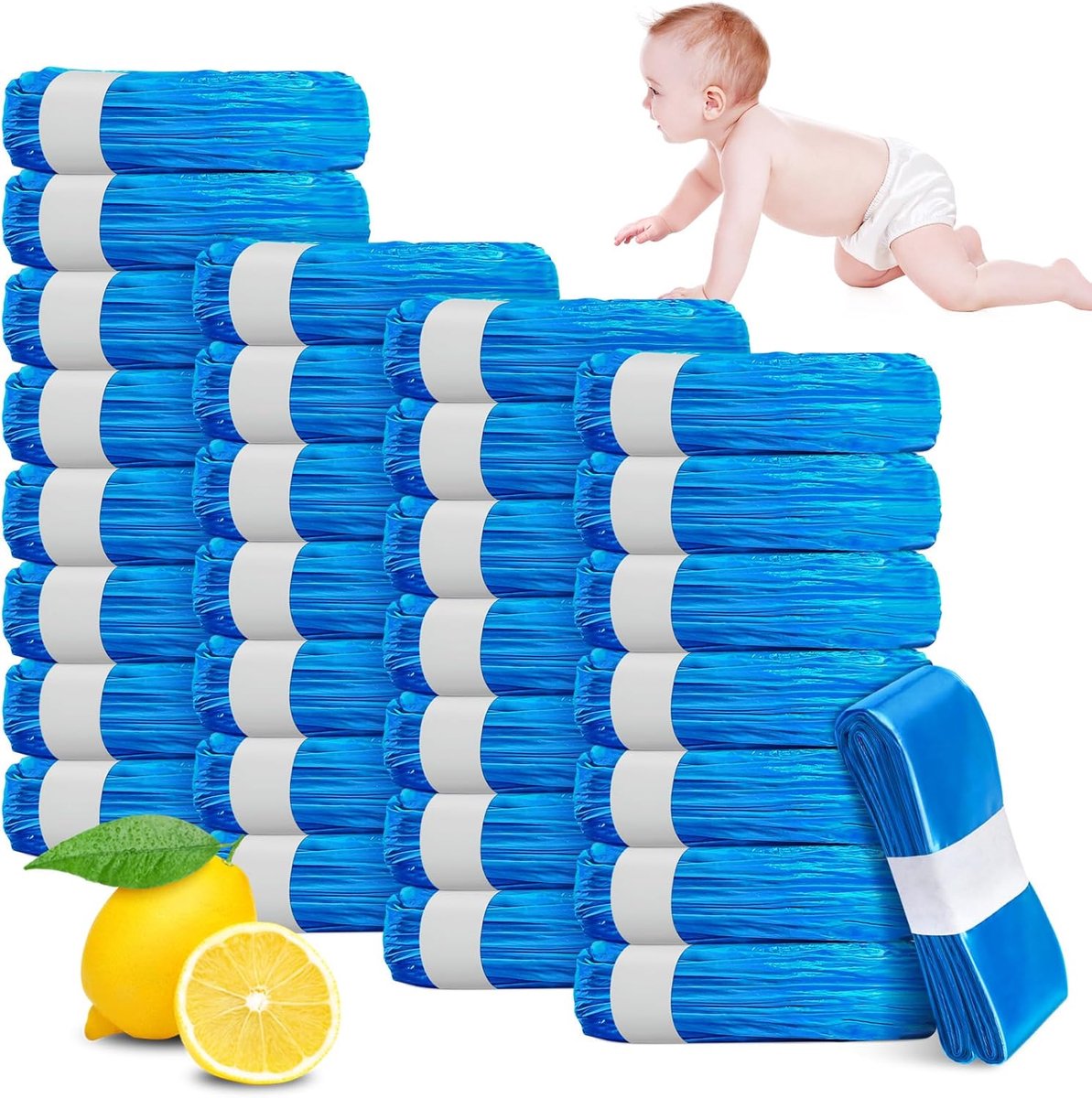 SnelShoppen - 30 Stuks Luieremmer Navulcassettes, Afdichtingssterkte, 4,5m Navulzak, Geurbestendig, Duurzaam, Compatibel met Luieremmer en Kattenbakem