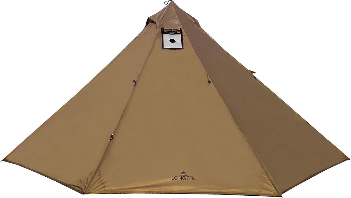 SnelShoppen - 4-Persoons Kampeer Tipi-Tent voor 4 Seizoenen - Ultra-Licht Backpacken - Snelle Opbouw - Duurzame 210T Ripstop Stof - Bescherming tegen