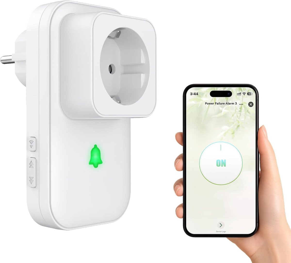 SnelShoppen - Slimme Stroomuitvalmelder WLAN Tuya WiFi Alarm met LED, 3-Traps Volume-Regelaar, Stroomuitvalwaarschuwing voor Thuis, Camping en Keuken