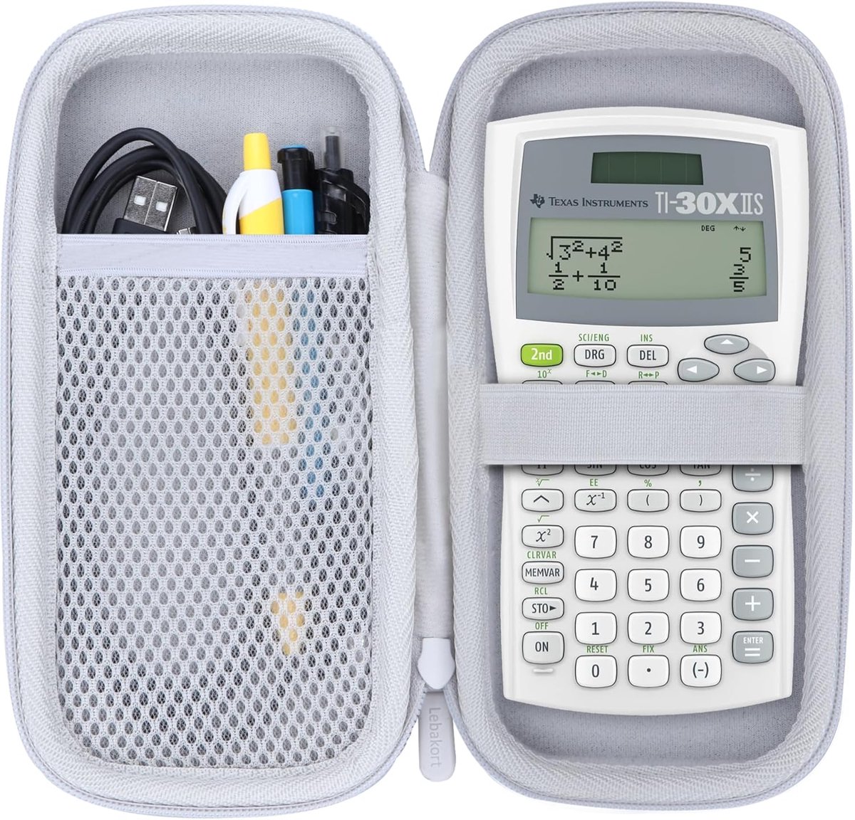 SnelShoppen - Hard Carrying Case voor Wetenschappelijke Rekenmachine, Universele Compatibiliteit, Wit, Duurzaam, Bescherming voor TI-30XIIS, TI-30XS,