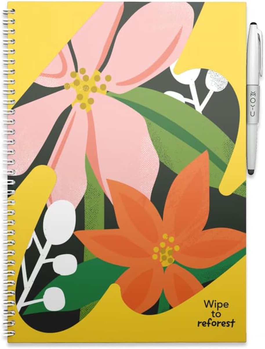 SnelShoppen - Herbruikbaar A4 Notitieboek - Hardcover - Tot 500x Overschrijfbaar - Inclusief Erasable Pen, Penhouder en Erasable Doek - Milieuvriendel