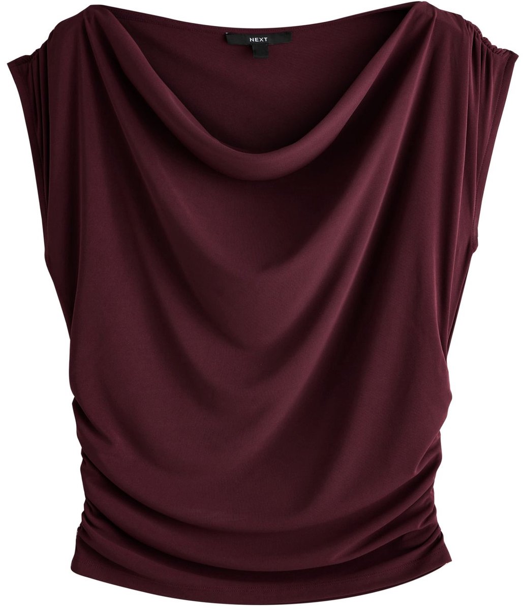 Next - Dames - groen - Mouwloze gedrapeerde top - Rood