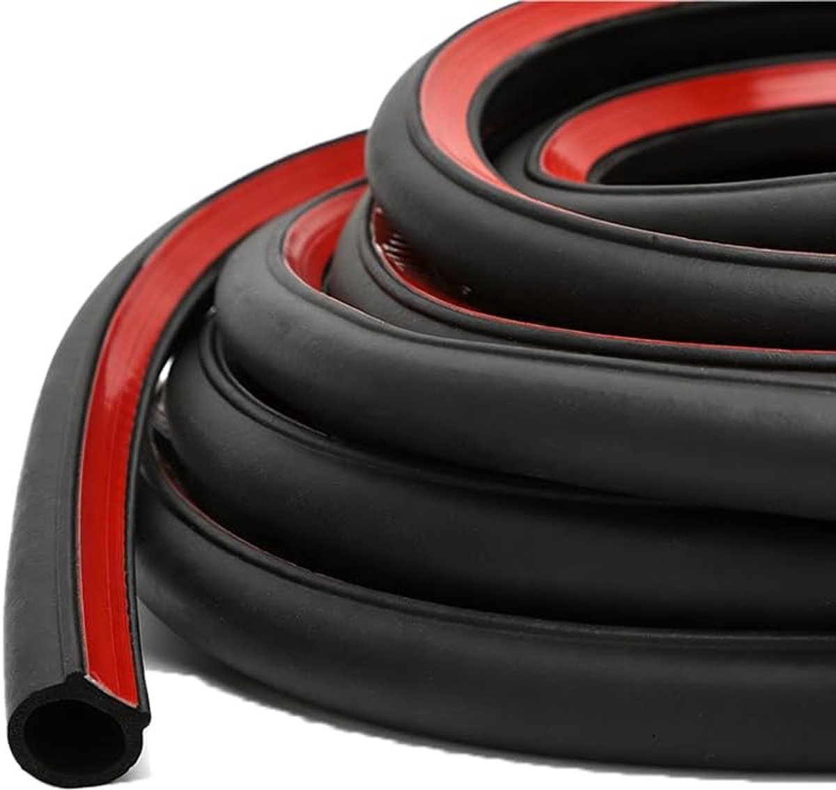 SnelShoppen - Randbescherming Autodeur D-vormig Zelfklevend Rubber 10x10mm 8m - Universele Rubberdichting voor Auto's - Zwart - Ideaal voor Deur- en R