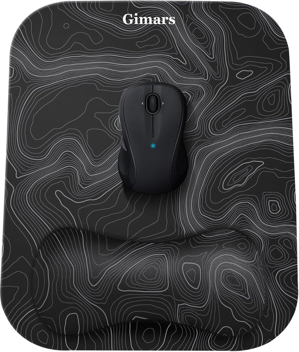 Thijox - Ergonomische Muismat met Gelkussen, Grote Antislip Mouse Pad met Comfortabele Polssteun voor PC Gaming, Kantoor en Thuisgebruik, Zwart