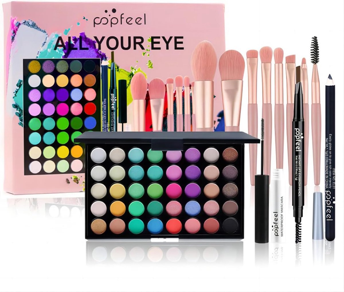 SnelShoppen - Professionele Volledige Schoonheidsset Cosmetische Make-upsets voor Meisjes en Vrouwen - Xmas Makeup Gift Set met Oogschaduw, Blusher, L