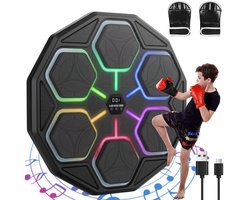 Boxing Machine - Bluetooth Bokszak - Muziek Bokstrainer - 11 Snelheden - 3 Modi - LED Verlichting - Incl. Handschoenen - Boksmachine - Volwassenen & Kinderen - Voor Fitness & Ouder-kind & Stress en Ontspanning