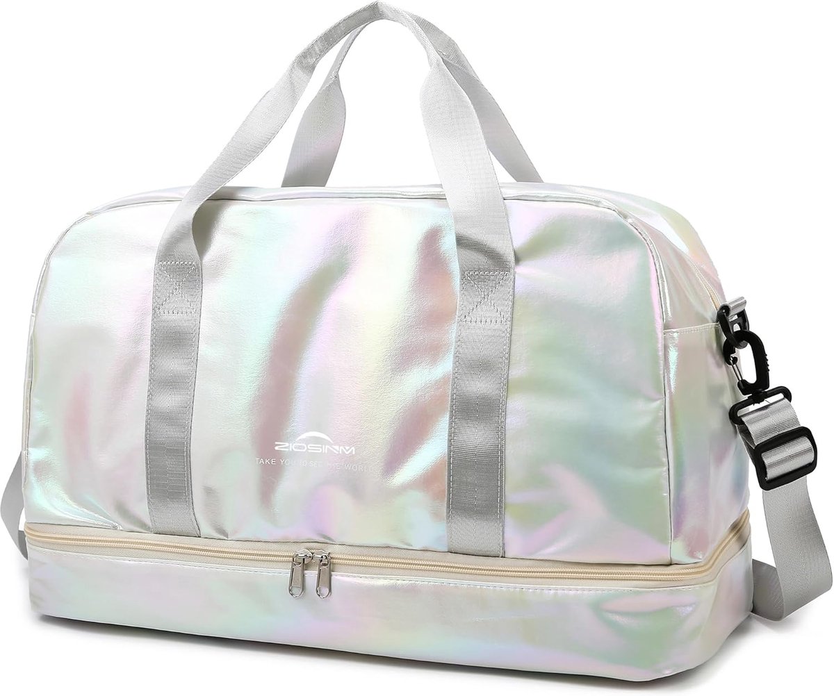 SnelShoppen - Grote Travel Bag met Schoencompartiment, 40L Waterdichte Sporttas voor Vrouwen, Gymtas, Reisbag, Zwemtas, Trainingsbag, Sauna Bag, Fitne