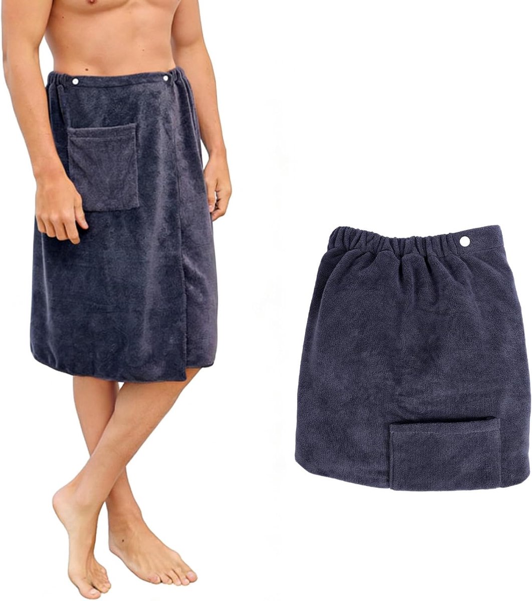 SnelShoppen - Sauna Kilt voor Mannen - Absorberende Sauna Handdoek - Sneldrogende Microfib