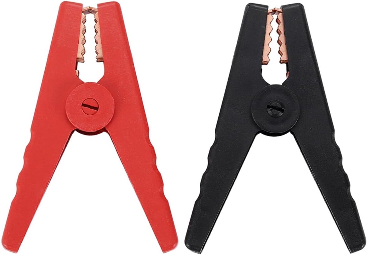SnelShoppen - 2Pcs 96mm Lange Accu Krokodillenklemmen, 100A Geïsoleerde Batterij Klemmen voor Auto, Truck, Boot, Hoogwaardige Koper, Anti-Roest