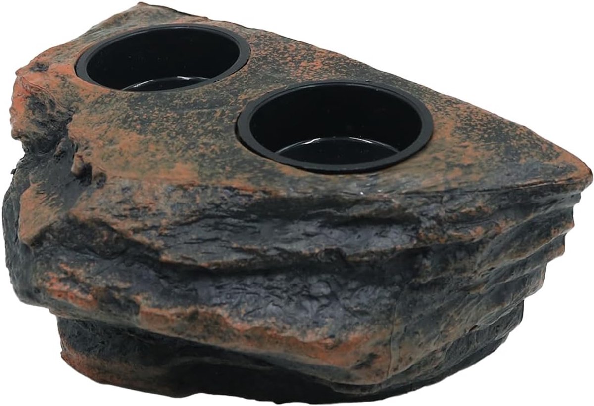 SnelShoppen - Magnetische Reptielen Voederbrug met Dubbele Kom voor Gecko, Kikker, Schildpad en Hagedis - Sterke Magnetische Bevestiging en Eenvoudige