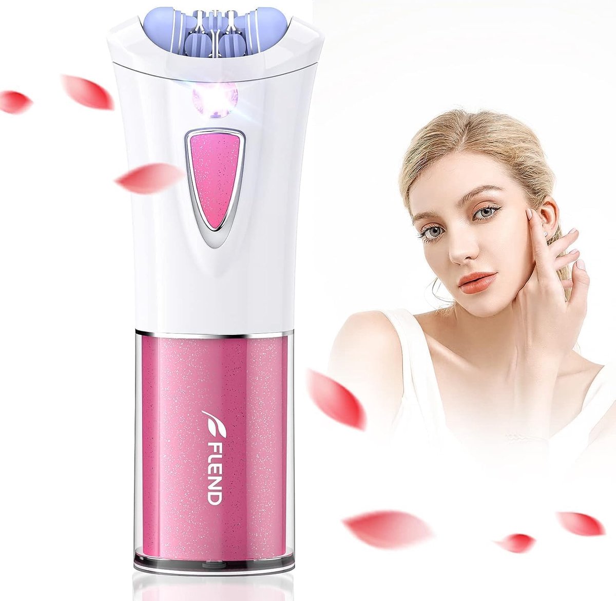 SnelShoppen - Draadloze Epilator voor Dames met LED-lamp, Gezichts- en Lichaamsepilator, Effectieve Haarverwijderaar voor Oksels, Benen, Bovenlip, Bik