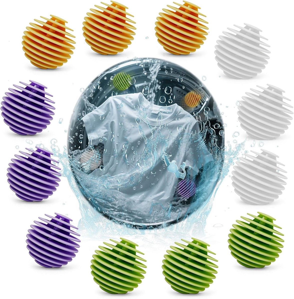 SnelShoppen - Reusable Wasballen voor Wasdroger en Wasmachine, Droogballen voor Efficiënt Drogen, Zachte en Elastische Materialen, Ideaal voor Kleding