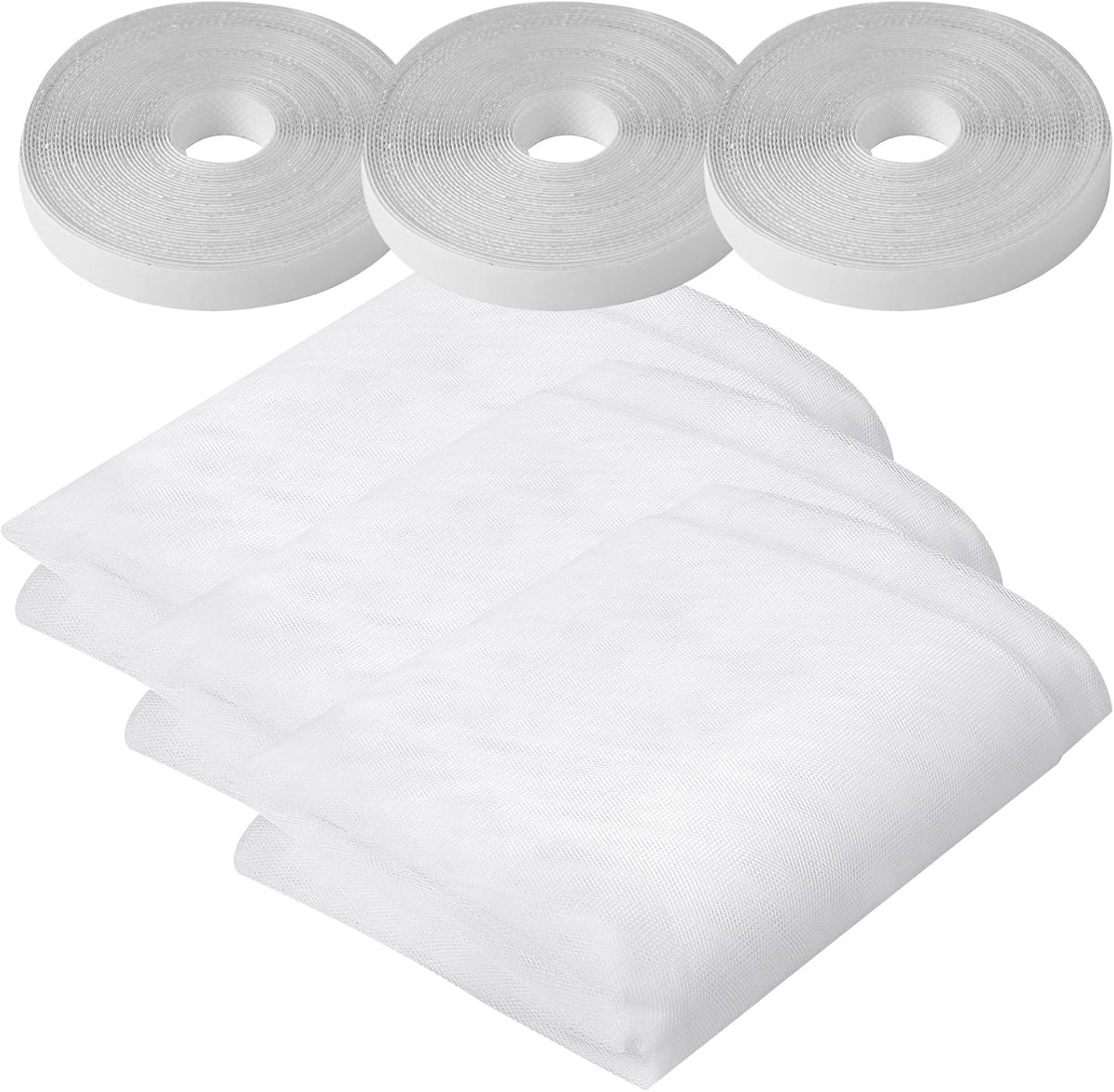 SnelShoppen - 3 PCS Vliegenscherm voor Ramen - Insectenbescherming - Muggennet Zonder Boren - Universele Maat - Ideaal voor Aluminium, Houten en Schui